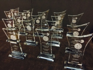2015 Aurealis Awards trophies